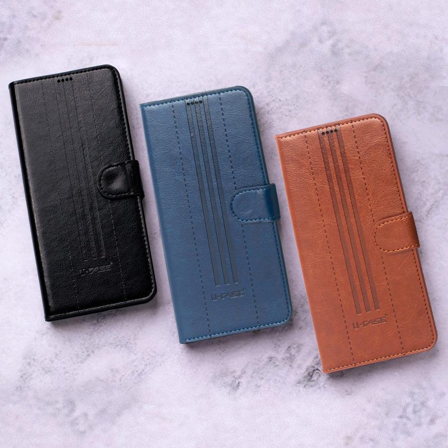 U-CASE Magnetic Flip Cover for Samsung Galaxy A12 / M12 / F12 Vegan Foldable Stand & Pocket Magnetic Closure - Aibex